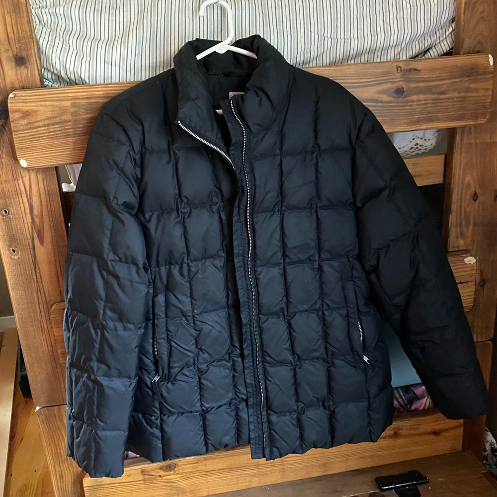 Black puffer coat